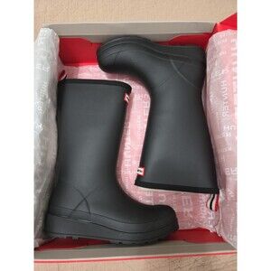 Hunter Women's Tall Rain Boots Black Waterproof Rubber Boots Size 5 New in Box